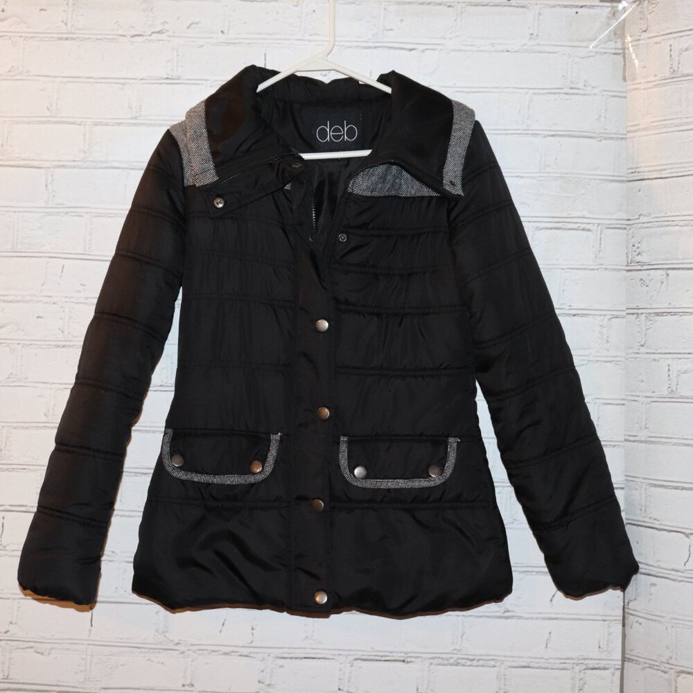🖤 DEB Quilted Jacket · Women’s Medium · Black + Gray Accents